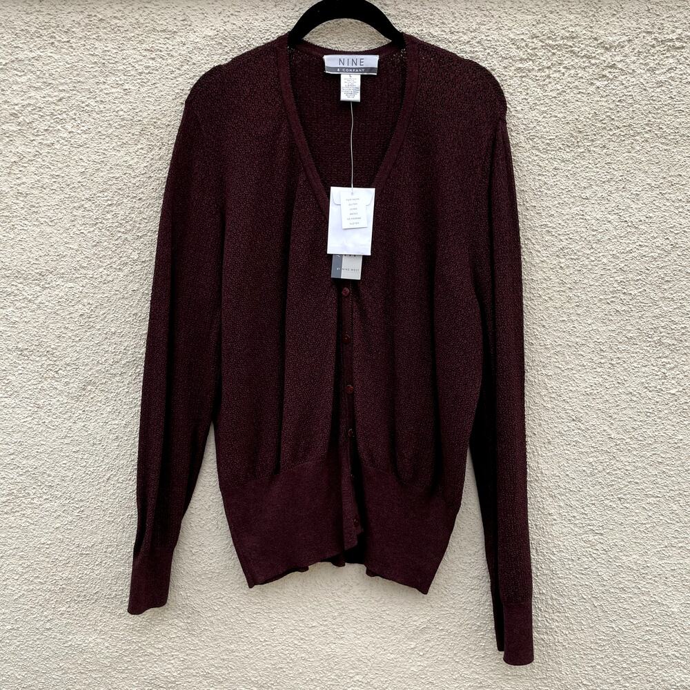 New Vintage Old Stock Nine & Co Grandpa Cardigan Raisin L Academia
